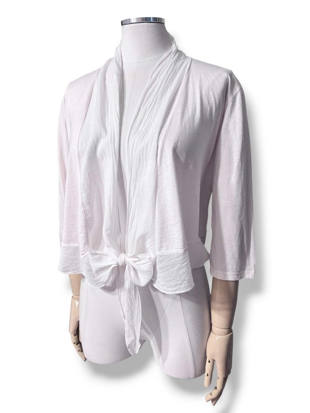 CHARLI LONDON Elena Shrug Pearl Pink Tie Front Top Size Medium NEW